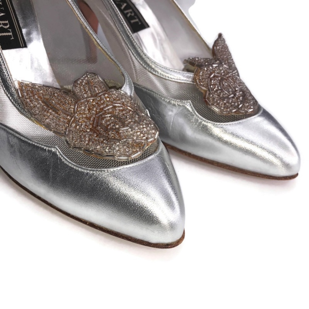 Vintage Stuart Weitzman Silver Wedding Heels 6.5